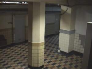 downstairs